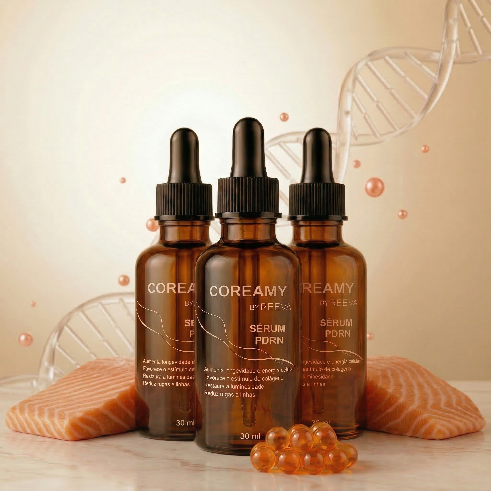 Três frascos Coreamy Sérum PDRN
